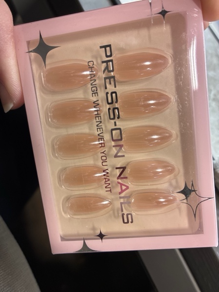 Condition photo showing New/Like New for Pink Fake Nails Medium Press on Nails Almond Glossy Acrylic Glue on Nails Full Cover Artificial False Nails for Women and Girls Colorful-012