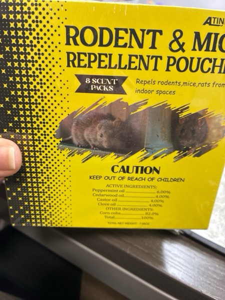 Condition photo showing New/Like New for Mouse Repellent Pouches,Peppermint Oil Powered, Indoor Outdoor & Car Use, Natural Rodent Deterrent for Home, RV, Garage | Safe for Pets & Kids,Advanced Botanical Formula for RV & Vehicle Protection