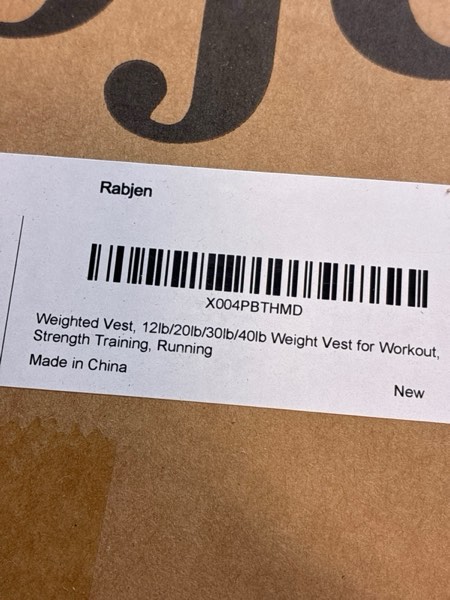 Condition photo showing New/Like New for Weighted Vest, 12lbs/16lbs/20lbs/30lbs/40lbs Odorless, 6 Straps Size Adjustable for Woman Men, running, walking, Jogging, Workout Strength Training (Weight Not Adjustable) Black 12 lb