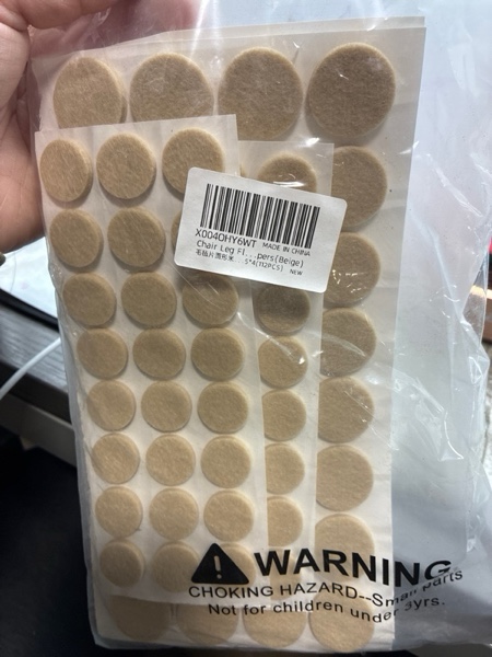Condition photo showing New/Like New for 112 PCS Felt Furniture Pads, Chair Leg Floor Protectors, Furniture Sliders for Hardwood Floors, Cabinet Bumpers, Anti Scratch, Reduce Noise(Beige) 112Pcs Beige