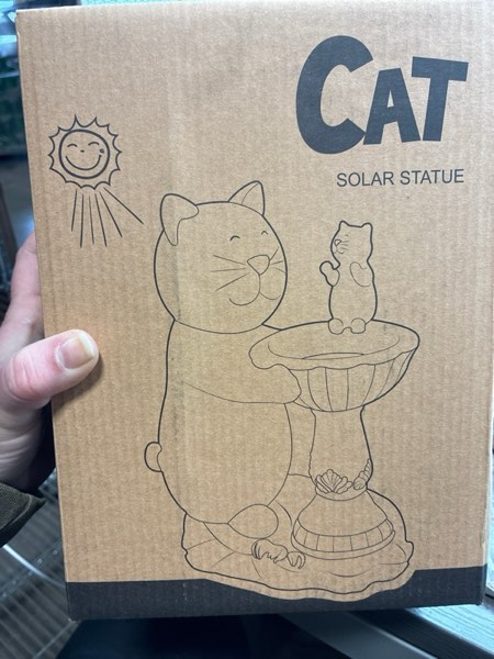 Condition photo showing New/Like New for Nacome Solar Cat Birdbath Garden Statues for Decor: Outdoor Sculpture for Outside Ornament Yard Art Lawn Porch Patio Balcony - Birthday Gifts Choice for Women Mom Grandma Lover