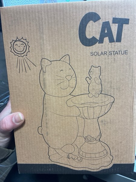 Condition photo showing New/Like New for Nacome Solar Cat Birdbath Garden Statues for Decor: Outdoor Sculpture for Outside Ornament Yard Art Lawn Porch Patio Balcony - Birthday Gifts Choice for Women Mom Grandma Lover