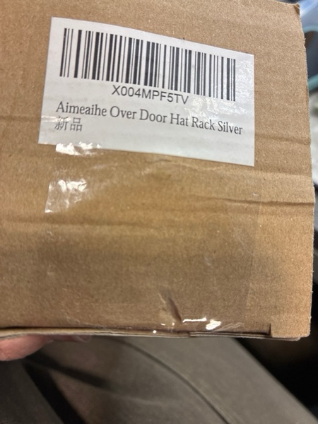 Condition photo showing New/Like New for 3 Tier Over Door Hat Rack - Baseball Cap Wall Mounted Hat Organizer, Hat Holder with 18 Hooks and 10 Movable Clips, Hat Storage Holds up to 30 Caps for Door, Bedroom, Closet (Silver) Sliver