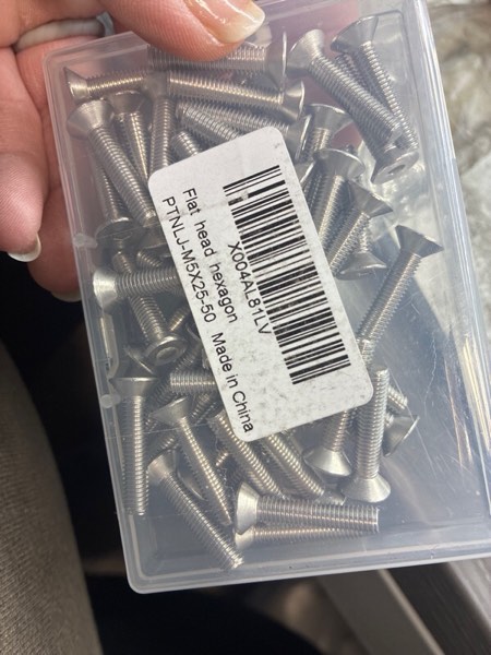M5X25 Flat Hexagon Socket Head Cap Screws countersunk Head, 304 Stainless Steel, Bright Finish, 50 PCS According to DIN 7991