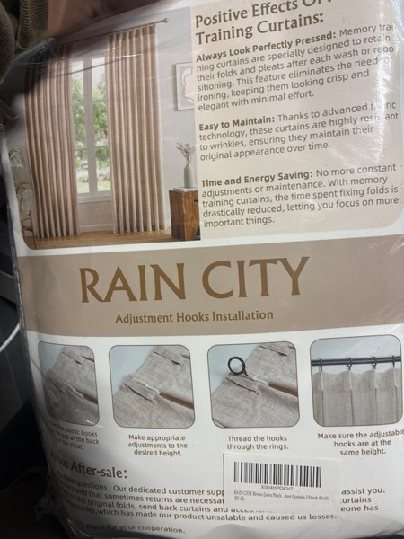 Condition photo showing New/Like New for Linen Khaki Sheer Curtains 102 Inches Long, Back Tab with Hooks, Pinch Pleated Drapes for Patio Sliding Glass Door, Bedroom Privacy Textured Curtain Panels for Dining Room 2 PCs, 42 Inch Winde Khaki 42"W x 102"L (Pack of 2)
