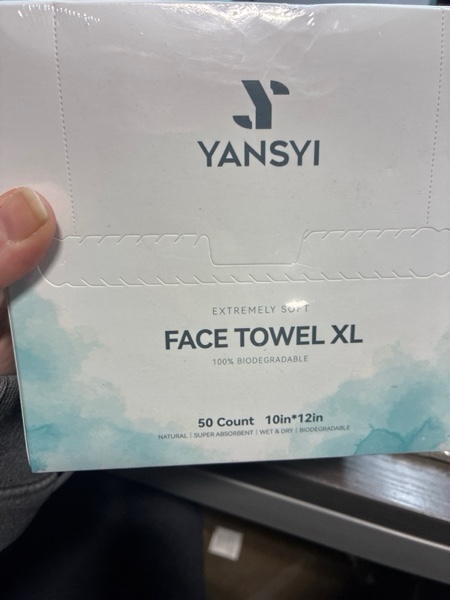 Condition photo showing New/Like New for Yansyi Ultra-Thick Disposable Face Towels, 50 Count - 90g/m² Extra Large 10"x12" Cleansing & Makeup Remover Cloths, Ultra-Soft Biobased Fiber, Gentle for Sensitive Skin