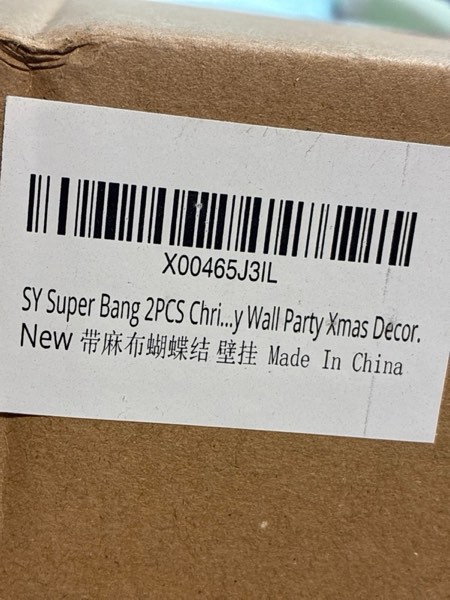 Condition photo showing New/Like New for SY Super Bang 2PCS Christmas Decorations, 19Inch Artificial White Berry Front Door/Fireplace Hanging Decorations Include Linen Bow Green Plant, for Home Holiday Wall Party Xmas Decor. White Breey/Linen Bow