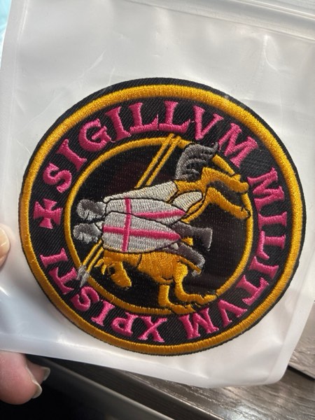 Condition photo showing New/Like New for Knight Templar Embroidered Sew On Iron on Fabric Repair Patches for Clothes Jeans Jackets Hats Shoes Backpacks