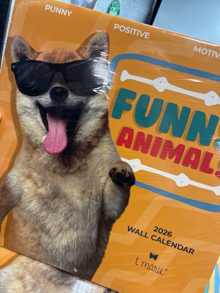 Condition photo showing New/Like New for T MARIE 2026 Funny Wall Calendar - Monthly 12” x 12” Motivational Calendar with 12 Months of Funny Animal Memes and Encouraging Puns