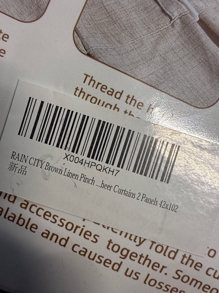 Condition photo showing New/Like New for Linen Khaki Sheer Curtains 102 Inches Long, Back Tab with Hooks, Pinch Pleated Drapes for Patio Sliding Glass Door, Bedroom Privacy Textured Curtain Panels for Dining Room 2 PCs, 42 Inch Winde Khaki 42"W x 102"L (Pack of 2)