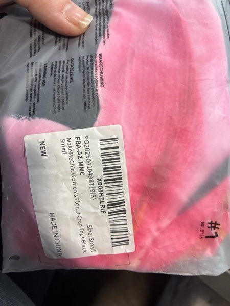 Condition photo showing New/Like New for MakeMeChic Women's Floral Print One Shoulder Sleeveless Summer Tee Shirt Crop Tops (small)