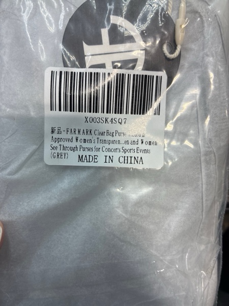 Condition photo showing New/Like New for Clear bag for stadium events, women's Clear Purse crossbody bag, stadium approved with front pocket, perfect for concerts