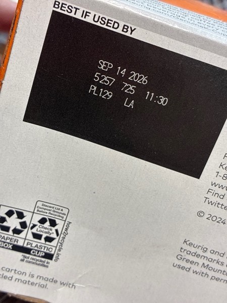 Condition photo showing New/Like New for Folgers Buttery Caramel Artificially Flavored Coffee, Keurig K-Cup Pods, 10 Count Box