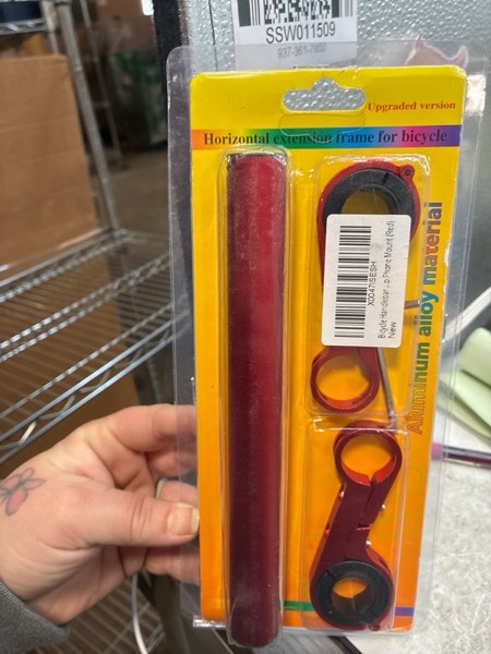 Condition photo showing New/Like New for Bicycle Handlebar Extender, Bike Handlebar Extension Frame, for Bicycle Accessories Speedometer Flashlight Lamp Phone Mount (Red)