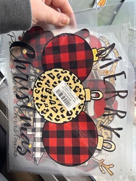 Condition photo showing New/Like New for 6 Sheets Christmas Iron On Transfers for Tshirts Santa Tree Santa Hat Black Red Xmas Appliques Christmas Iron On Transfer for Clothing Pillow Backpack Apron DIY Iron On Transfers Art Deco01