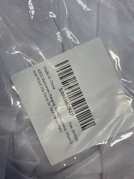 Condition photo showing New/Like New for AIEX Halloween Hanging Ghost Decoration, White Ghost Witch Hat Decor for Yard Garden Party