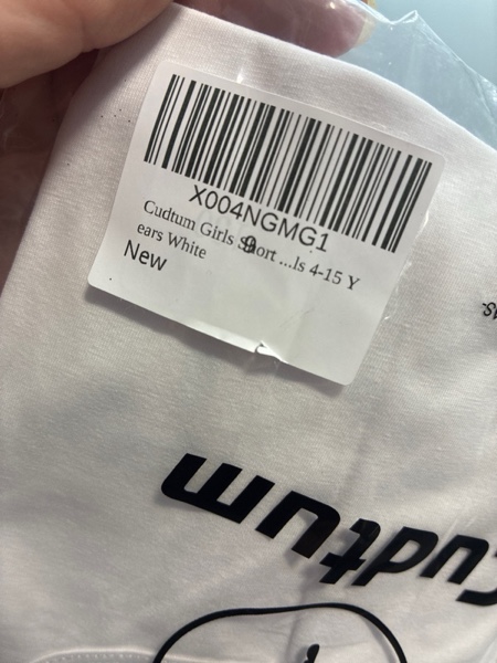 Condition photo showing New/Like New for Girls Crop Top Trendy Summer Tees Casual Short Sleeve Cute Blouse White T Shirts for Kids (130)