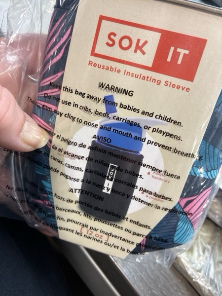 Condition photo showing New/Like New for Sok It BotlSok Water Bottle Sleeve Insulated Neoprene Cover (Midnight Tropics, Fits 12oz CamelBak or Nalgene)