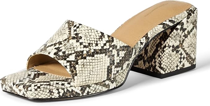 (US-9) Amazon Essentials Women's Platform Block Heel Mule Sandals