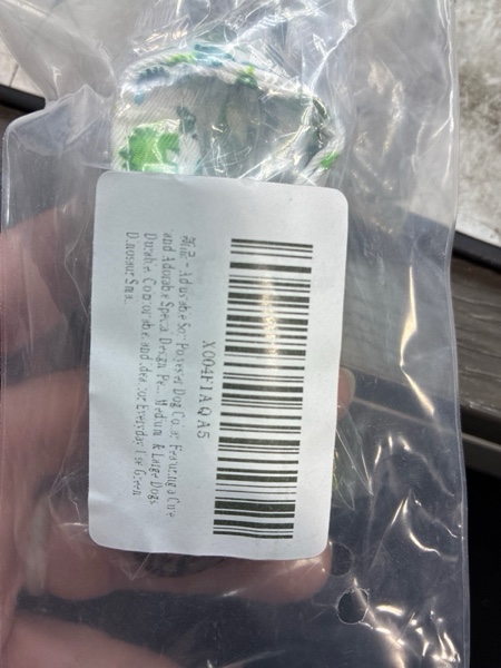 Condition photo showing New/Like New for (Small) Adjustable Soft Polyester Dog Collar: Featuring a Cute and Adorable Special Design, Perfect for Small, Medium, & Large Dogs. Durable, Comfortable, and Ideal for Everyday Use Green Dinosaur Small