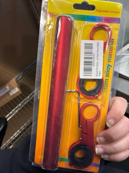 Condition photo showing New/Like New for Bicycle Handlebar Extender, Bike Handlebar Extension Frame, for Bicycle Accessories Speedometer Flashlight Lamp Phone Mount (Red)