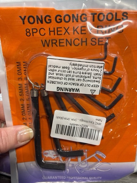 Condition photo showing New/Like New for WIROJ 8 pcs Hexagon Key Wrench Set with Keychain Allen Wrench Bike Repair Tool, L Shape, Wrench Size: 1.5mm to 6mm (Black)