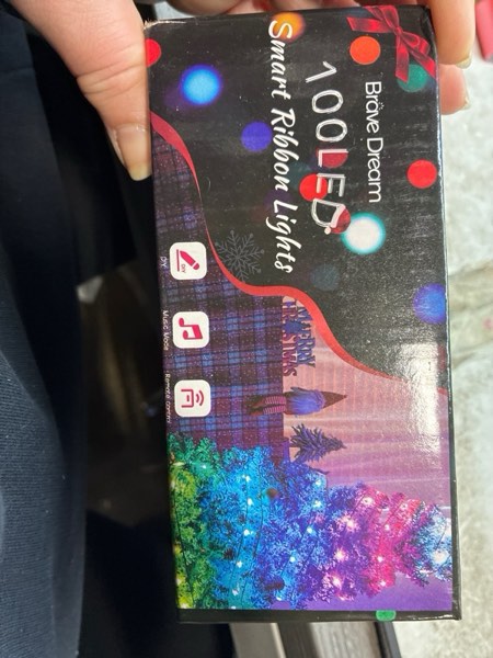 Condition photo showing New/Like New for 33FT Smart Christmas Ribbon Lights, Color Changing Lighted Ribbon, 100 LEDs, 80 Modes, APP & Remote Control, Music Sync, Timer, USB Powered, Extendable via App for Tall Xmas Tree, Golden