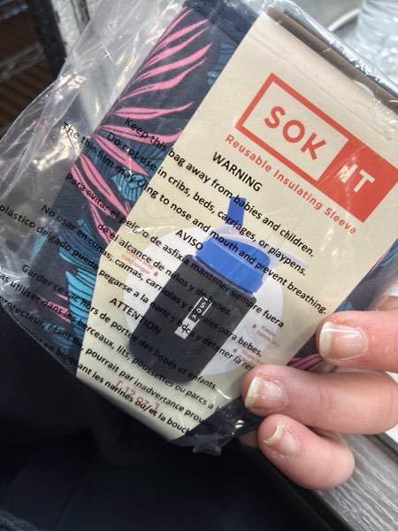 Condition photo showing New/Like New for Sok It BotlSok Water Bottle Sleeve Insulated Neoprene Cover (Midnight Tropics, Fits 12oz CamelBak or Nalgene)