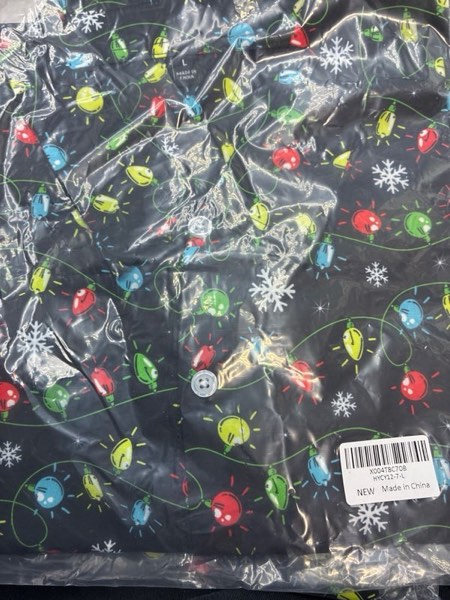Condition photo showing New/Like New for Christmas Hawaiian Shirt for Men Short Sleeve Button Down Santa Claus Vacation Shirts