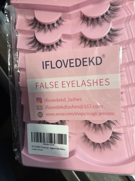 Condition photo showing New/Like New for IFLOVEDEKD Natural Lashes with Clear Band Short Eyelashes Wispy False Faux Mink Lash Pack 7 Pairs Natural Look Fluffy Cat Eye Strip Eyelash Natural Looking Fake Lashes Beginners Daily Makeup