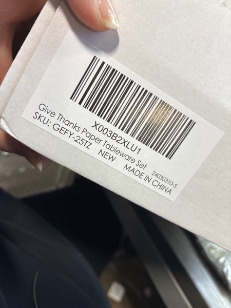 Condition photo showing New/Like New for Fall theme Party Supplies Kit, Serve 25, Autumn Harvest Disposable Dinnerware Includes: Paper Dinner Plates, Dessert Plates, Napkins, Cups, and Tablecloth, for Thanksgiving Party Decorations Fall Thanksgiving