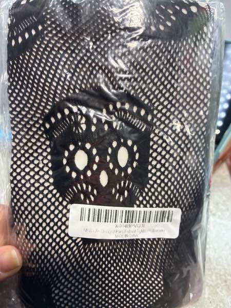 Condition photo showing New/Like New for 3 Pairs Goth Tights for Women - Black Skull Spider Fishnet Leggings Sheer Mesh Stockings Halloween Rave Costume