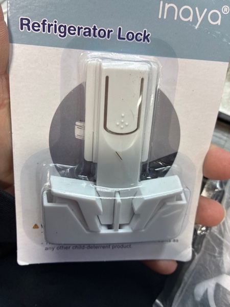 Condition photo showing New/Like New for Inaya Baby Proof Fridge Lock, Refrigerator/Fridge/Freezer Door Lock(Single-Door), Apply to Max 0.63"(16mm) Sealing Strip, Automatically Lock While Closing The Door, No Tools Required (1-Pack)