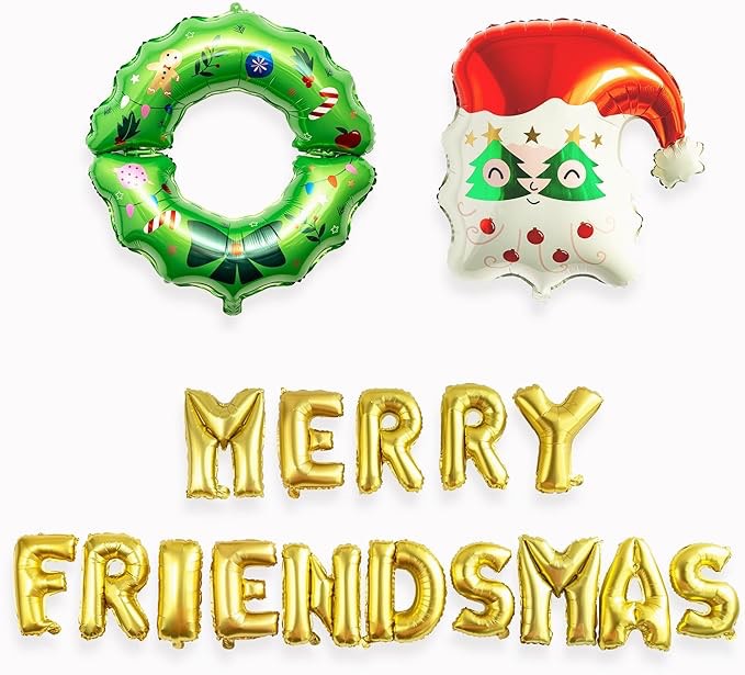 HOUSE OF PARTY Christmas Balloons | Christmas Letter Foil Balloons Decoration for Party Supplier | Xmas Hanging Decor Indoor for Home
