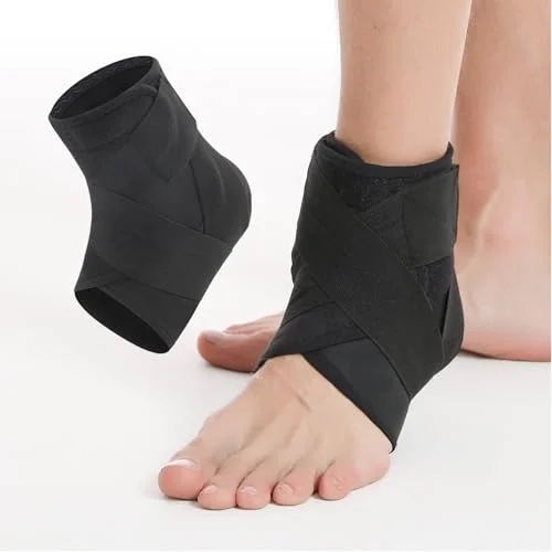 ZIMAOSHAN Compression Ankle Brace for Women and Men – Support for Sprains, Plantar Fasciitis & Sports Injury – Adjustable Strap for Basketball, Running, Joint Protection & Recovery (Black)