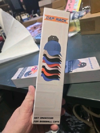 Condition photo showing New/Like New for Hat Organizer for Baseball Caps,Hat Rack for Wall, Compact Hat Storage Display Holder,Hold Up to 10 Hats,Hat Hanger Strong Adhesive/Wall Drilled for Door,Bedroom,Closet 1 Pack Gery Black