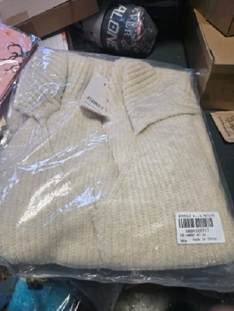 Condition photo showing New/Like New for (Size XL) ATHMILE Sweaters for Women Fall Outfits 2025 Fashion Oversized V Neck Lapel Collar Knit Polo Shirts Pullover Sweater Tops X-Large Apricot