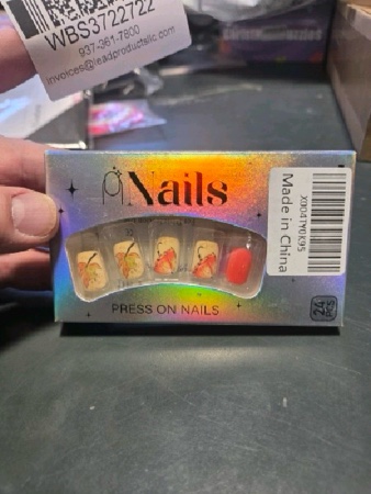 Condition photo showing New/Like New for Autumn Press on Nails Medium Square Fake Nails Leaves Stick on Nails with Fall Maple Leaf Umbrella Design Cute Glue on Nail Glossy Shiny Full Cover Artificial Nail Reusable Nail Kit for Women 24Pcs New Pattern-21