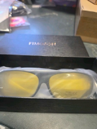 Condition photo showing New/Like New for Night Driving Glasses for Men Women Fit Over Sunglasses Anti Glare Polarized HD Night Vision Glasses A04 Black Oval Frame/ Yellow Night Vision Lens