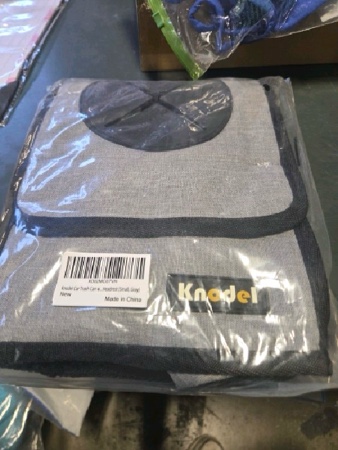 Condition photo showing New/Like New for K KNODEL Car Trash Can with Lid, Leak-Proof Car Garbage Can with Storage Pockets, Waterproof Auto Garbage Bag Hanging for Headrest (Small, Gray)