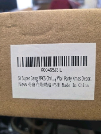 Condition photo showing New/Like New for SY Super Bang 2PCS Christmas Decorations, 19Inch Artificial White Berry Front Door/Fireplace Hanging Decorations Include Linen Bow Green Plant, for Home Holiday Wall Party Xmas Decor. White Breey/Linen Bow