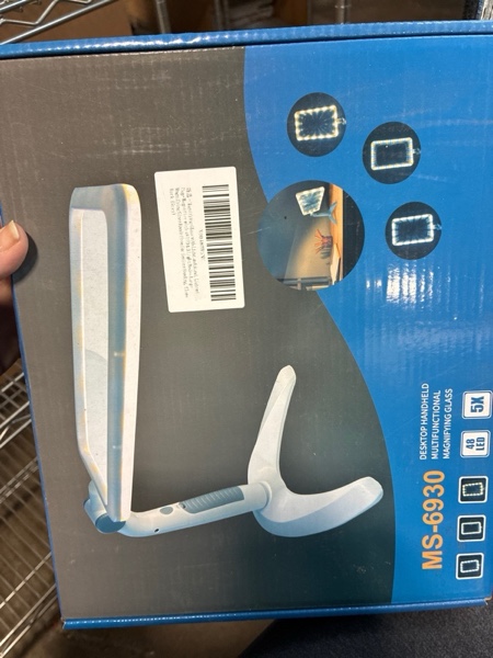 Condition photo showing New/Like New for Magnifying Glass with Light and Stand, Lighted Page Magnifier with 48 LED & 3 Light Modes Large Magnifying Glass Hands Free for Seniors Reading, Close Work (Grey)