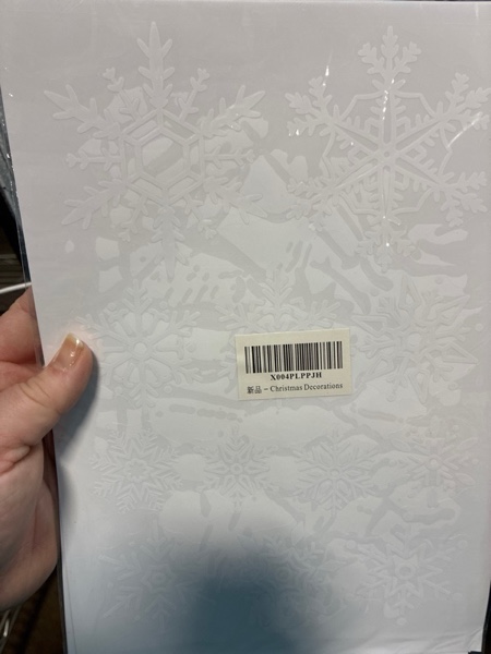 Condition photo showing New/Like New for Christmas Party Decorations - Snowflake Window Clings Stickers for Glass | Christmas Decorations Indoor Outdoor - Holiday Santa Claus Reindeer Decals Xmas Decor Party Favors Supplies for Outside 2025 White Red