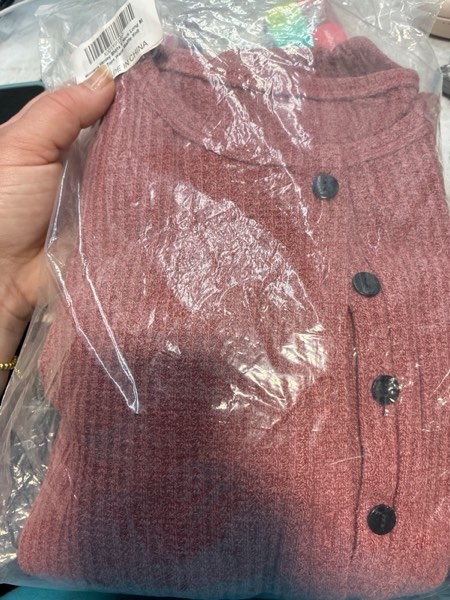 Condition photo showing New/Like New for Womens Henley Shirts V Neck Long Sleeve Button Down Tops Warm Waffle Knit Tees Medium As Show