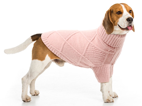 EMUST Dog Sweaters for Large Dogs, Elastic Large Dog Sweater with Sleeves, Soft Dogs Turtleneck Sweater for Fall & Winter, Pink 3XL