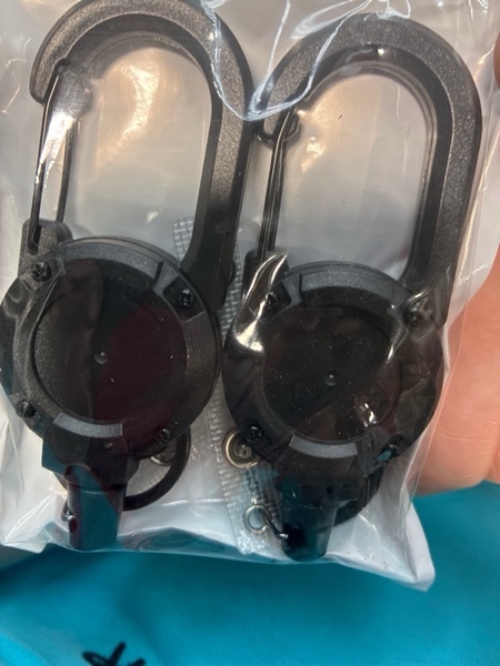 Condition photo showing New/Like New for Retractable Keychain Heavy Duty 2 Pack Badge Reels Holder Keychain, Black ID Badge Clip with Upgraded 58cm Stainless Steel Cord ID Strap for Men and Women