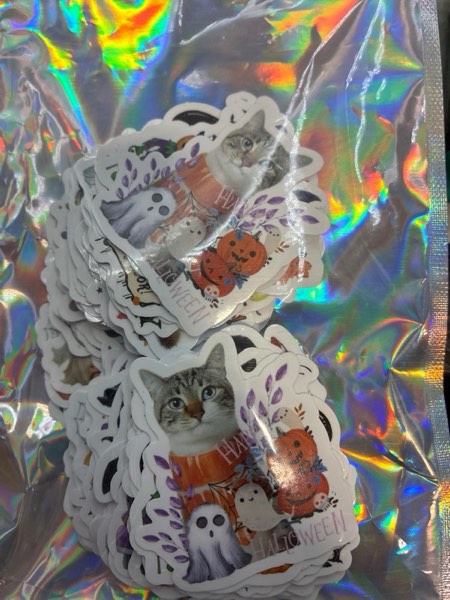 Condition photo showing New/Like New for BEMAYSELF Halloween Cat Stickers-140 Pcs Cute Kawaii Kittens Stickers for Water Bottles, Perfect Halloween, Fall, and Pumpkin Stickers Gifts for Adults