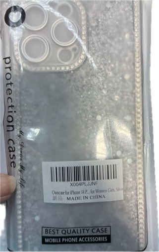 Condition photo showing New/Like New for Owncase for iPhone 16 Pro Max Case Glitter — Crystal Diamonds Shiny Bling Sparkly Electroplated Edge Shockproof Soft TPU Bumper Phone Case for Women/Girls (for iPhone 16 Pro Max 6.9", Silver)