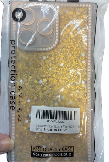 Condition photo showing New/Like New for Owncase for iPhone 16 Pro Max Case Glitter — Crystal Diamonds Shiny Bling Sparkly Electroplated Edge Shockproof Soft TPU Bumper Phone Case for Women/Girls (for iPhone 16 Pro Max 6.9", Gold)