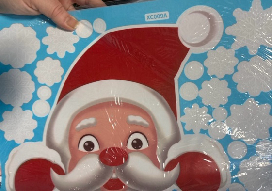 Condition photo showing New/Like New for 465 Pieces 10 Sheets Double-Sided Christmas Window Clings — Christmas Snowflake Window Clings Stickers for Glass — Christmas Holiday Santa Claus Reindeer Snowflake Decals for Party (White 03)